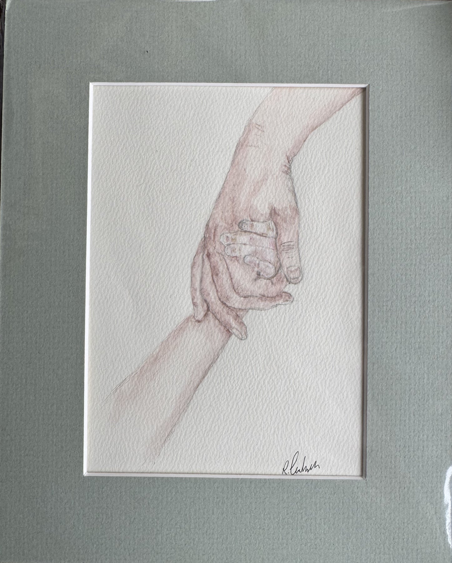 It's OK - mounted painting in acrylics