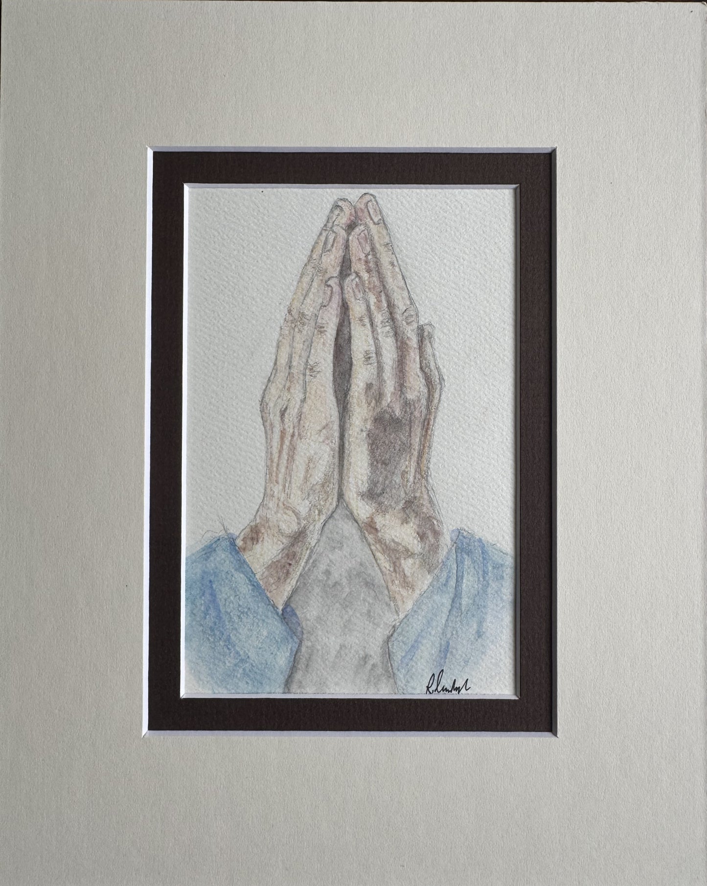 Praying Hands - acrylic painting