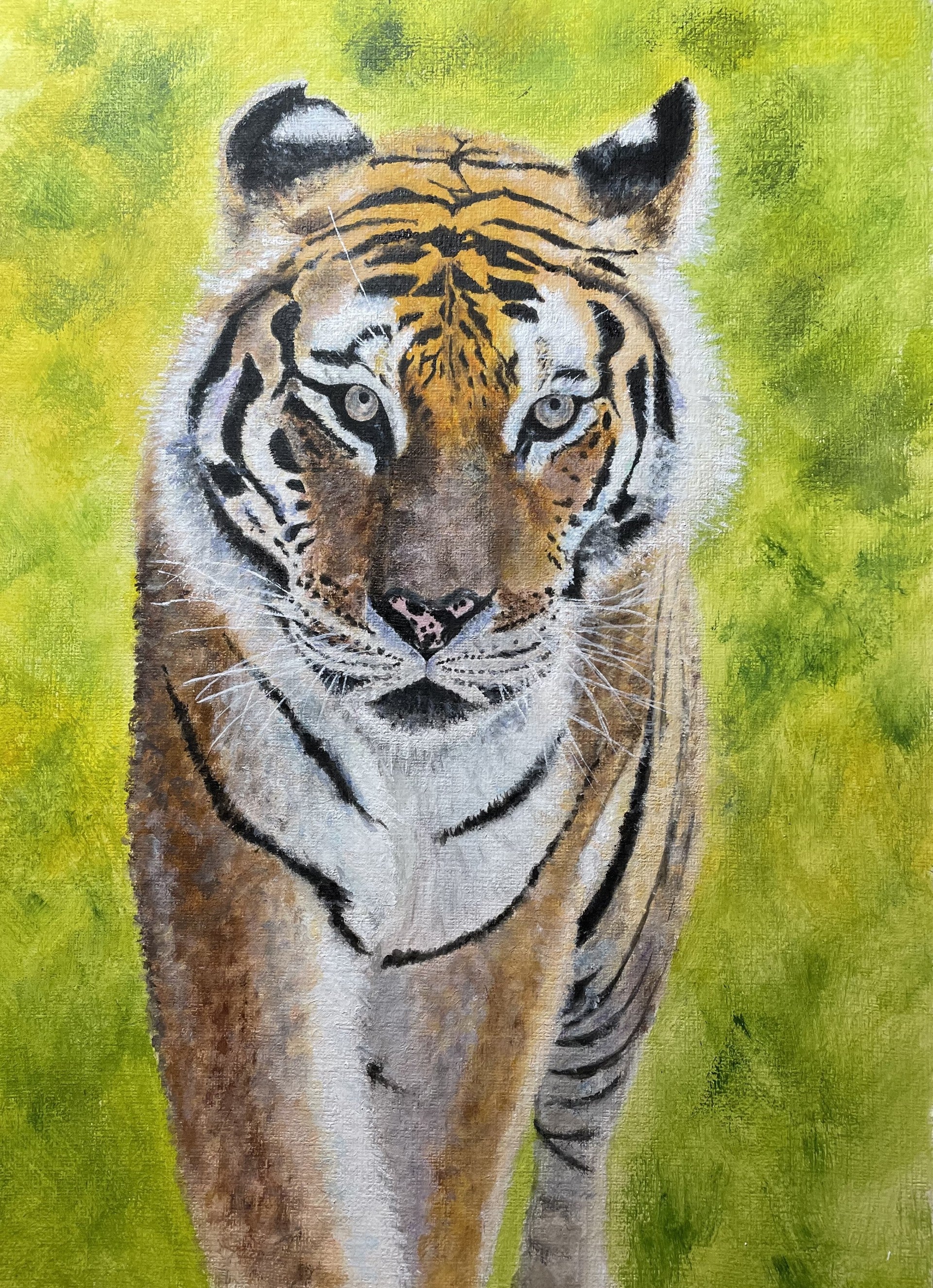 Tiger in grass – Rumar's arts and crafts shop